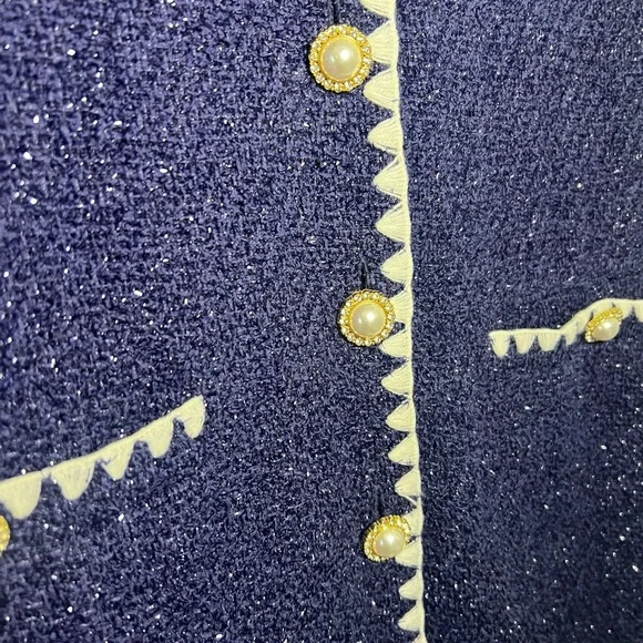 Alexia Admor Blue and White Buttoned Mini Dress - Picture 3 of 4